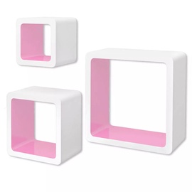 Полка VLX Cube 242173, белый/розовый, 23 см x 10 см x 23 см