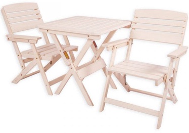 Folkland Timber Folding Garden Set Heini 2 White