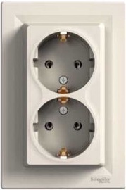Kontaktdakšiņu savienotājs Schneider Electric Asfora, Iezemēta rozete, IP20, dzeltena/smilškrāsas