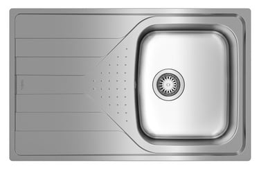Кухонная раковина Teka Universe 45 T-XM 1B 1D REV, нержавеющая сталь, 790 мм x 500 мм x 170 мм
