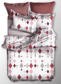 Gultas veļas komplekts DecoKing Basic, balta/sarkana/pelēka, 135x200/80x80 cm