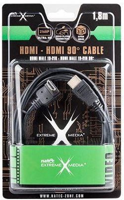 Провод Natec HDMI-A 19 pin male, HDMI 19 pin male, 1.8 м, черный