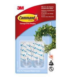 Крючок 3M Command Transparent Medium Hooks 2pcs
