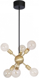 Luminex Magnus 6731 Ceiling Lamp 6x60W E27 Black/Brass