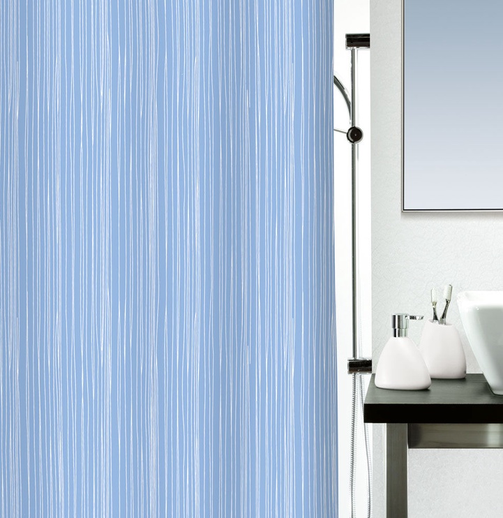 Vonios užuolaida Spirella Raya, mėlyna, 200 cm x 180 cm