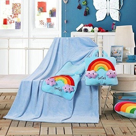 Tekk DecoKing Cuties Sky Blue Smiles, 110x160 cm