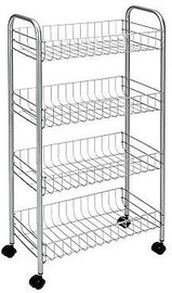 Metaltex Pisa Rolling Cart 4 Shelves 41x23x84cm