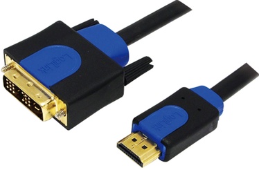 Adapteris Logilink Video cable - HDMI / DVI HDMI, DVI, 3 m, mėlyna/juoda