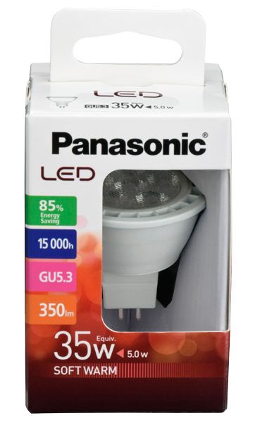 Лампочка Panasonic LED, GU5.3, 5 Вт, 350 лм