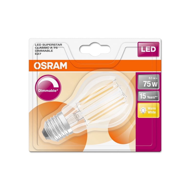 Lambipirn Osram LED, A60, soe valge, E27, 8.5 W, 1055 lm