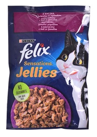 Влажный корм для кошек Felix Sensations Jellies Duck & Spinach, мясо утки/овощи, 0.085 кг