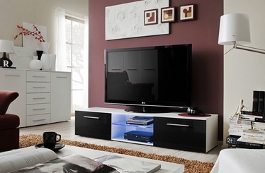 TV galds ASM Bono III White/Black Gloss, 1800x450x350 mm