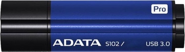 USB atmintinė ADATA S102 Pro Titanium Blue, USB 3.0, 64 GB
