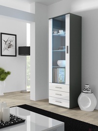 Шкаф-витрина Cama Meble Soho S1, белый/серый, 60 см x 41 см x 192 см
