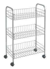 Metaltex Service Trolley Lugano 3 Stages 41x26x66cm Silver