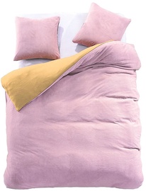 Комплект постельного белья DecoKing Furry, желтый/розовый, 155x220