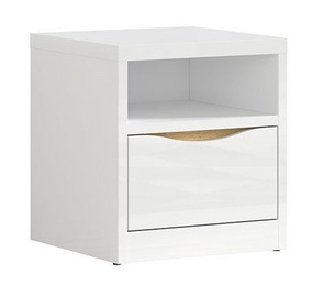 Naktinis staliukas Black Red White Poli White/Oak