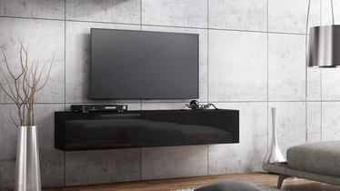 ТВ стол Pro Meble Milano Wall 160 Black, 1600x320x300 мм