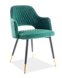 Söögitoa tool Signal Meble Franco Franco Velvet Green/Gold, 1 tk