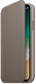 Apple Leather Folio Case For Apple iPhone X Taupe