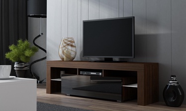 TV staliukas Pro Meble Milano 130 With Light Walnut/Black, 1300x350x450 mm