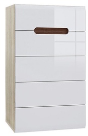 Komoda Black Red White Azteca Trio KOM5S White/San Remo Oak