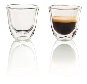 Набор стаканов с двойными стенками DeLonghi DLSC310, прозрачный, 0.090 л