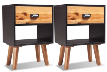 Ночной столик VLX Bedside Cabinets 243177, коричневый/черный, 30x40x58 см