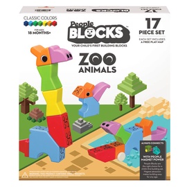 Konstruktorius People Blocks Zoo Animals Classic Colors, 17 vnt.
