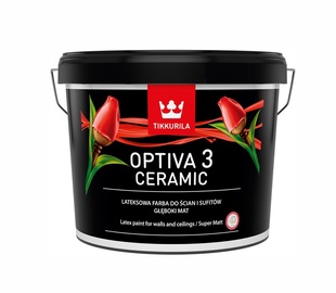 Vandeniniai akriliniai dažai Tikkurila Optiva Ceramic 3 BA, balti, 9 l