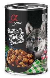 Влажный корм для собак Alpha Spirit MeatBalls With Turkey & Coriander, 0.4 кг