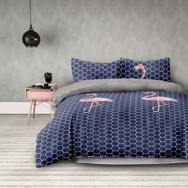 AmeliaHome Basic Flamingo Dark Bedding Set 260x220/50x75 2pcs