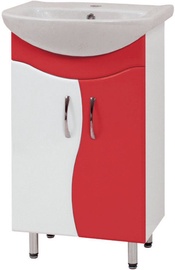 Шкаф для раковины Sanservis Standart, красный, 44.5 x 56.5 см x 85 см