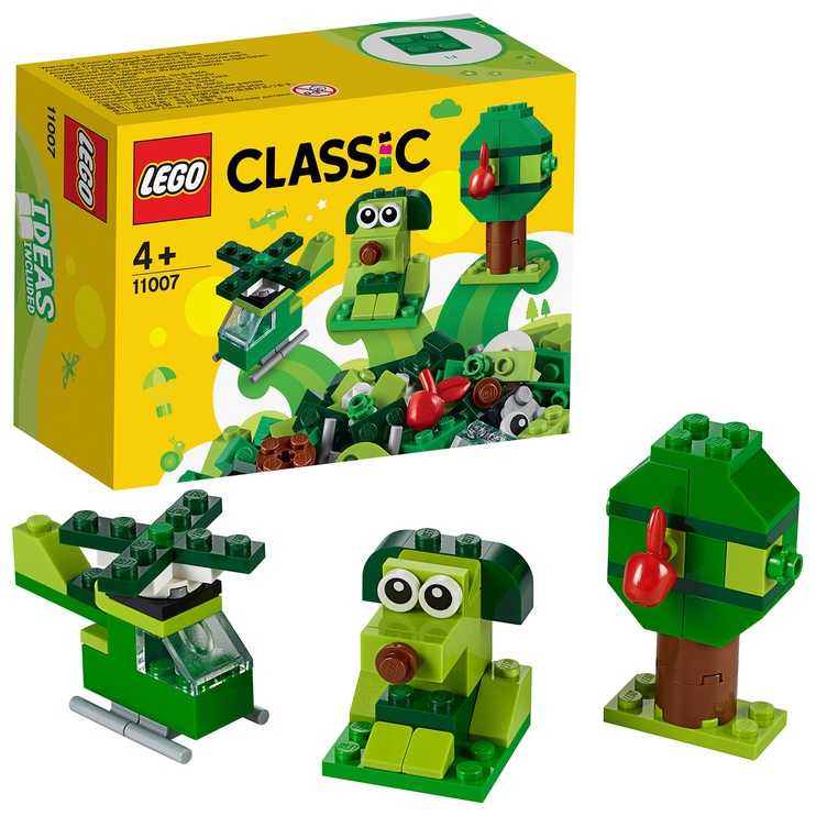 Konstruktor LEGO® Classic Rohelised loovmänguklotsid 11007, 60 tk