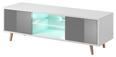 TV staliukas Vivaldi Meble Sweden 1, baltas/pilkas, 1400x420x450 mm