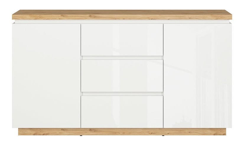 Kumode Erla KOM2D2S, balta/ozola, 158 x 41 cm x 88.5 cm