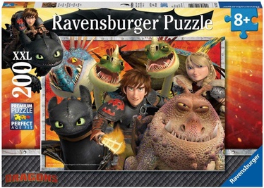 Puzle Ravensburger XXL Dreamworks Dragons 12812, 200 gab.