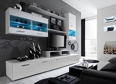 Cama Meble Wall Unit Logo II With Lights White