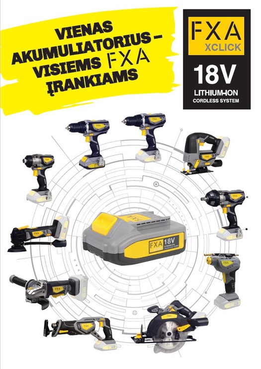 Aku nurklihvija Fxa JD5972, 18 V