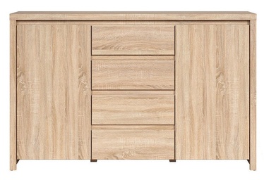 Komoda Black Red White Kaspian KOM2D4S Sonoma Oak, 143.3x40.5x92 cm