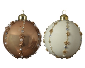 Jõulupuu ehe Decoris 030081, pruun/valge/, 80 mm, 3 tk