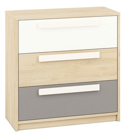Komoda ML Meble Drop 10 Beech/White/Dark Gray