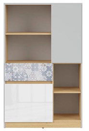 Black Red White Nandu Shelf 79.5x126x39cm Gray/Oak/White/Arabesque
