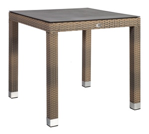 Dārza galds Home4you Larache Black/Grey, 80 x 80 x 75 cm