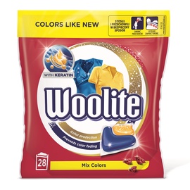 Skalbimo kapsulės Woolite Keratin Color, 28 vnt