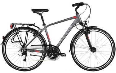 Dviratis Kross Trans 4.0 M 28" Graphite Red Silver Matte 18