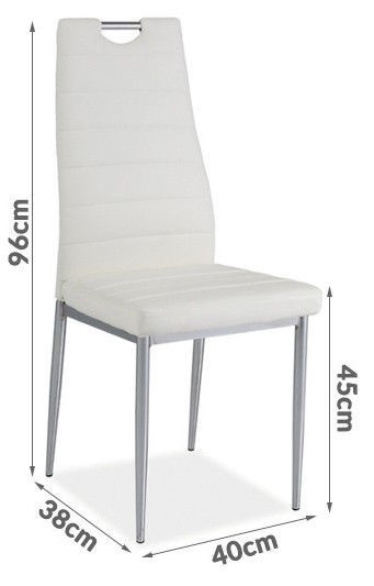 Стул для столовой H260, белый, 40 см x 38 см x 96 см