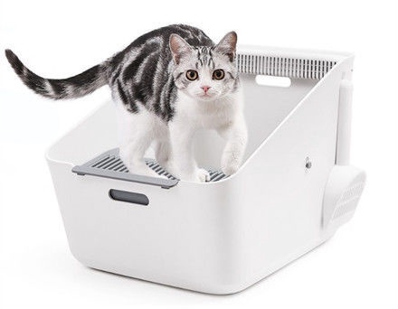 Кошачий туалет Petkit Pura Cat Detective Deodorizing, белый, oткрытый, 306x364x350 мм