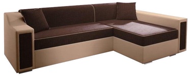Stūra dīvāns Idzczak Meble Milton Mini Bahama 8/Soft 1 Brown, 282 x 160 x 77 cm
