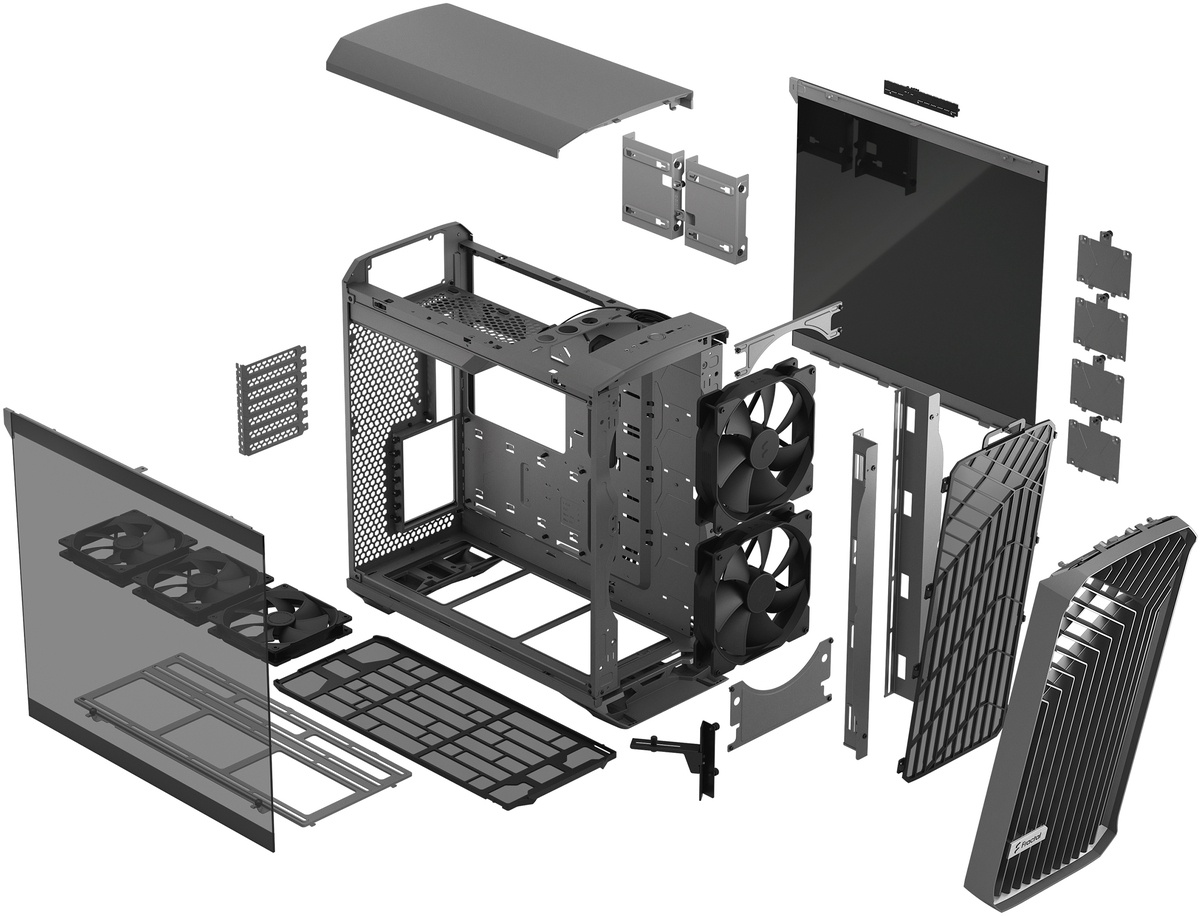 Корпус компьютера Fractal Design Torrent, прозрачный/серый - K-rauta